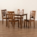Baxton Studio Luisa Modern and Contemporary Transitional Walnut Brown Finished Wood 5-Piece Dining Set - BSOLuisa-Walnut-5PC Dining Set