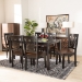Baxton Studio Luisa Modern and Contemporary Two-Tone Dark Brown and Walnut Brown Finished Wood 7-Piece Dining Set - BSOLuisa-Dark Brown/Walnut-7PC Dining Set