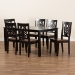 Baxton Studio Luisa Modern and Contemporary Two-Tone Dark Brown and Walnut Brown Finished Wood 7-Piece Dining Set - BSOLuisa-Dark Brown/Walnut-7PC Dining Set