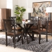 Baxton Studio Liese Modern and Contemporary Transitional Two-Tone Dark Brown and Walnut Brown Finished Wood 5-Piece Dining Set - BSOLiese-Dark Brown/Walnut-5PC Dining Set
