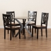 Baxton Studio Liese Modern and Contemporary Transitional Two-Tone Dark Brown and Walnut Brown Finished Wood 5-Piece Dining Set - BSOLiese-Dark Brown/Walnut-5PC Dining Set
