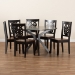 Baxton Studio Liese Modern and Contemporary Transitional Two-Tone Dark Brown and Walnut Brown Finished Wood 7-Piece Dining Set - BSOLiese-Dark Brown/Walnut-7PC Dining Set