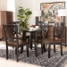 Baxton Studio Mina Modern and Contemporary Transitional Two-Tone Dark Brown and Walnut Brown Finished Wood 5-Piece Dining Set - BSOMina-Dark Brown/Walnut-5PC Dining Set