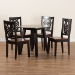 Baxton Studio Mina Modern and Contemporary Transitional Two-Tone Dark Brown and Walnut Brown Finished Wood 5-Piece Dining Set - BSOMina-Dark Brown/Walnut-5PC Dining Set