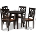 Baxton Studio Mina Modern and Contemporary Transitional Two-Tone Dark Brown and Walnut Brown Finished Wood 5-Piece Dining Set - BSOMina-Dark Brown/Walnut-5PC Dining Set