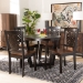 Baxton Studio Salida Modern and Contemporary Transitional Two-Tone Dark Brown and Walnut Brown Finished Wood 5-Piece Dining Set - BSOSalida-Dark Brown/Walnut-5PC Dining Set