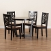 Baxton Studio Salida Modern and Contemporary Transitional Two-Tone Dark Brown and Walnut Brown Finished Wood 5-Piece Dining Set - BSOSalida-Dark Brown/Walnut-5PC Dining Set