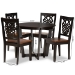 Baxton Studio Salida Modern and Contemporary Transitional Two-Tone Dark Brown and Walnut Brown Finished Wood 5-Piece Dining Set - BSOSalida-Dark Brown/Walnut-5PC Dining Set