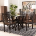 Baxton Studio Valda Modern and Contemporary Transitional Two-Tone Dark Brown and Walnut Brown Finished Wood 5-Piece Dining Set - BSOValda-Dark Brown/Walnut-5PC Dining Set