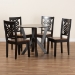 Baxton Studio Valda Modern and Contemporary Transitional Two-Tone Dark Brown and Walnut Brown Finished Wood 5-Piece Dining Set - BSOValda-Dark Brown/Walnut-5PC Dining Set