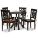 Baxton Studio Valda Modern and Contemporary Transitional Two-Tone Dark Brown and Walnut Brown Finished Wood 5-Piece Dining Set - BSOValda-Dark Brown/Walnut-5PC Dining Set