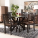 Baxton Studio Wanda Modern and Contemporary Transitional Two-Tone Dark Brown and Walnut Brown Finished Wood 5-Piece Dining Set - BSOWanda-Dark Brown/Walnut-5PC Dining Set
