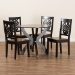 Baxton Studio Wanda Modern and Contemporary Transitional Two-Tone Dark Brown and Walnut Brown Finished Wood 5-Piece Dining Set - BSOWanda-Dark Brown/Walnut-5PC Dining Set