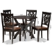Baxton Studio Wanda Modern and Contemporary Transitional Two-Tone Dark Brown and Walnut Brown Finished Wood 5-Piece Dining Set - BSOWanda-Dark Brown/Walnut-5PC Dining Set