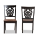 Baxton Studio Gervais Modern and Contemporary Transitional Two-Tone Dark Brown and Walnut Brown Finished Wood 2-Piece Dining Chair Set - BSORH339C-Dark Brown/Walnut Wood Scoop Seat-DC-2PK