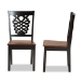 Baxton Studio Gervais Modern and Contemporary Transitional Two-Tone Dark Brown and Walnut Brown Finished Wood 2-Piece Dining Chair Set - BSORH339C-Dark Brown/Walnut Wood Scoop Seat-DC-2PK