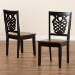 Baxton Studio Gervais Modern and Contemporary Transitional Two-Tone Dark Brown and Walnut Brown Finished Wood 2-Piece Dining Chair Set - BSORH339C-Dark Brown/Walnut Wood Scoop Seat-DC-2PK