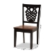 Baxton Studio Gervais Modern and Contemporary Transitional Two-Tone Dark Brown and Walnut Brown Finished Wood 2-Piece Dining Chair Set - BSORH339C-Dark Brown/Walnut Wood Scoop Seat-DC-2PK
