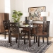Baxton Studio Luisa Modern and Contemporary Two-Tone Dark Brown and Walnut Brown Finished Wood 5-Piece Dining Set - BSOLuisa-Dark Brown/Walnut-5PC Dining Set