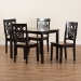 Baxton Studio Luisa Modern and Contemporary Two-Tone Dark Brown and Walnut Brown Finished Wood 5-Piece Dining Set - BSOLuisa-Dark Brown/Walnut-5PC Dining Set