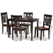 Baxton Studio Luisa Modern and Contemporary Two-Tone Dark Brown and Walnut Brown Finished Wood 5-Piece Dining Set - BSOLuisa-Dark Brown/Walnut-5PC Dining Set