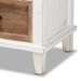 Baxton Studio Glynn Rustic Farmhouse Weathered Two-Tone White and Oak Brown Finished Wood 1-Drawer End Table - BSOJY19Y1063-White/Oak-ET