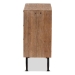 Baxton Studio Calida Mid-Century Modern Whitewashed Natural Brown Finished Wood and Rattan 3-Drawer Storage Cabinet - BSOJYCR19B-002-Rattan-3DW-Cabinet