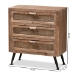 Baxton Studio Calida Mid-Century Modern Whitewashed Natural Brown Finished Wood and Rattan 3-Drawer Storage Cabinet - BSOJYCR19B-002-Rattan-3DW-Cabinet