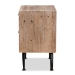 Baxton Studio Calida Mid-Century Modern Whitewashed Natural Brown Finished Wood and Rattan 2-Drawer End Table - BSOJYCR19B-007-Rattan-ET