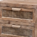 Baxton Studio Calida Mid-Century Modern Whitewashed Natural Brown Finished Wood and Rattan 2-Drawer End Table - BSOJYCR19B-007-Rattan-ET