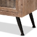 Baxton Studio Calida Mid-Century Modern Whitewashed Natural Brown Finished Wood and Rattan 2-Drawer End Table - BSOJYCR19B-007-Rattan-ET