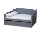 Baxton Studio Millie Cottage Farmhouse Grey Finished Wood Full Size Daybed with Trundle
