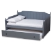 Baxton Studio Millie Cottage Farmhouse Grey Finished Wood Full Size Daybed with Twin Size Trundle - BSOMG0010-Grey-Daybed-Full