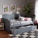 Baxton Studio Millie Cottage Farmhouse Grey Finished Wood Full Size Daybed with Twin Size Trundle - BSOMG0010-Grey-Daybed-Full