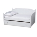 Baxton Studio Millie Cottage Farmhouse White Finished Wood Full Size Daybed with Trundle