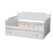 Baxton Studio Millie Cottage Farmhouse White Finished Wood Full Size Daybed with Twin Size Trundle - BSOMG0010-White-Daybed-Full
