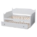 Baxton Studio Millie Cottage Farmhouse White Finished Wood Full Size Daybed with Twin Size Trundle - BSOMG0010-White-Daybed-Full
