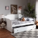 Baxton Studio Millie Cottage Farmhouse White Finished Wood Full Size Daybed with Twin Size Trundle - BSOMG0010-White-Daybed-Full