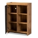 Baxton Studio Caspian Modern and Contemporary Two-Tone Grey and Oak Brown Finished Wood Shoe Cabinet - BSOMPC8015-Oak/Grey-Cabinet