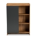 Baxton Studio Caspian Modern and Contemporary Two-Tone Grey and Oak Brown Finished Wood Shoe Cabinet - BSOMPC8015-Oak/Grey-Cabinet