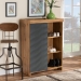 Baxton Studio Caspian Modern and Contemporary Two-Tone Grey and Oak Brown Finished Wood Shoe Cabinet - BSOMPC8015-Oak/Grey-Cabinet