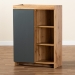 Baxton Studio Caspian Modern and Contemporary Two-Tone Grey and Oak Brown Finished Wood Shoe Cabinet - BSOMPC8015-Oak/Grey-Cabinet