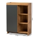 Baxton Studio Caspian Modern and Contemporary Two-Tone Grey and Oak Brown Finished Wood Shoe Cabinet - BSOMPC8015-Oak/Grey-Cabinet