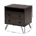 Baxton Studio Glover Modern and Contemporary Dark Brown Finished Wood and Black Metal 2-Drawer Nightstand - BSONS8016-Dark Brown-NS