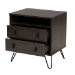 Baxton Studio Glover Modern and Contemporary Dark Brown Finished Wood and Black Metal 2-Drawer Nightstand - BSONS8016-Dark Brown-NS