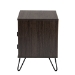 Baxton Studio Glover Modern and Contemporary Dark Brown Finished Wood and Black Metal 2-Drawer Nightstand - BSONS8016-Dark Brown-NS