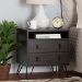 Baxton Studio Glover Modern and Contemporary Dark Brown Finished Wood and Black Metal 2-Drawer Nightstand - BSONS8016-Dark Brown-NS