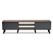 Baxton Studio Clapton Modern and Contemporary Multi-Tone Grey and Walnut Brown Finished Wood TV Stand - BSOTV8010-Walnut/Grey-TV