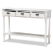 Baxton Studio Garvey French Provincial White Finished Wood 3-Drawer Entryway Console Table - BSOJY20A373-Antique White-Console