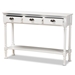Baxton Studio Garvey French Provincial White Finished Wood 3-Drawer Entryway Console Table - BSOJY20A373-Antique White-Console